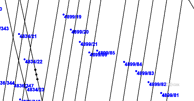 Parcela st. 4899/85 v KÚ Bzenec, Katastrální mapa