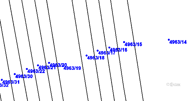 Parcela st. 4963/17 v KÚ Bzenec, Katastrální mapa