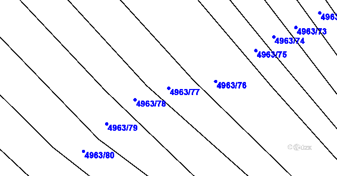 Parcela st. 4963/77 v KÚ Bzenec, Katastrální mapa
