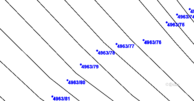 Parcela st. 4963/78 v KÚ Bzenec, Katastrální mapa