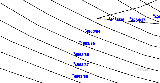 Parcela st. 4963/85 v KÚ Bzenec, Katastrální mapa