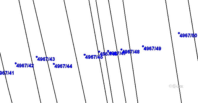 Parcela st. 4967/46 v KÚ Bzenec, Katastrální mapa