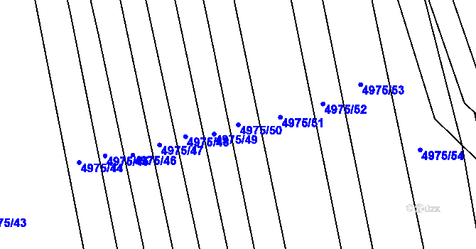 Parcela st. 4975/50 v KÚ Bzenec, Katastrální mapa