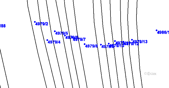 Parcela st. 4979/8 v KÚ Bzenec, Katastrální mapa