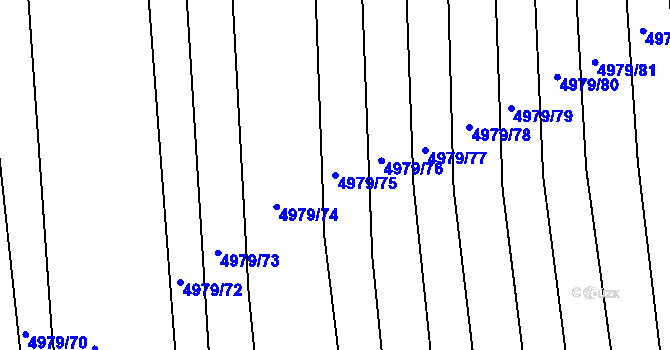 Parcela st. 4979/75 v KÚ Bzenec, Katastrální mapa