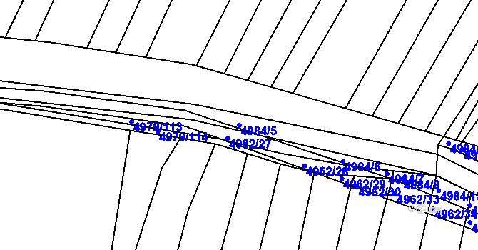 Parcela st. 4984/5 v KÚ Bzenec, Katastrální mapa