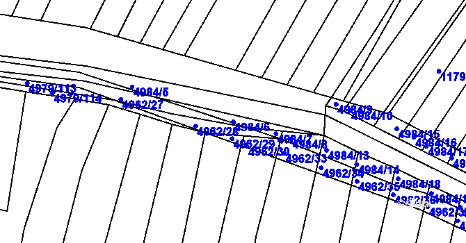 Parcela st. 4984/6 v KÚ Bzenec, Katastrální mapa