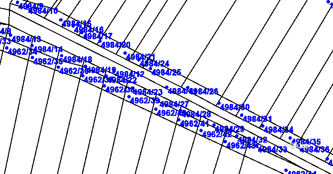 Parcela st. 4984/11 v KÚ Bzenec, Katastrální mapa