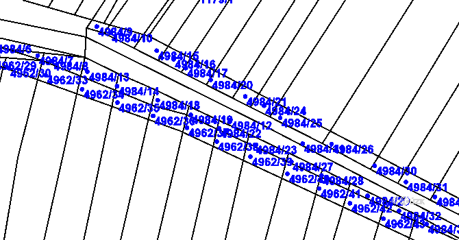 Parcela st. 4984/12 v KÚ Bzenec, Katastrální mapa