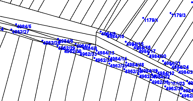 Parcela st. 4984/13 v KÚ Bzenec, Katastrální mapa