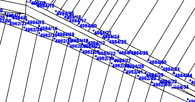 Parcela st. 4984/23 v KÚ Bzenec, Katastrální mapa
