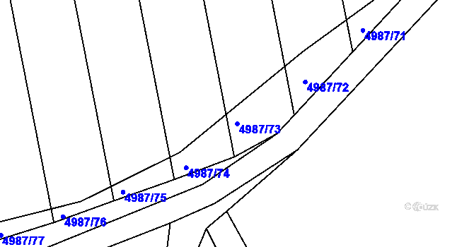 Parcela st. 4987/73 v KÚ Bzenec, Katastrální mapa