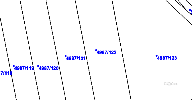 Parcela st. 4987/122 v KÚ Bzenec, Katastrální mapa