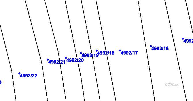 Parcela st. 4992/18 v KÚ Bzenec, Katastrální mapa