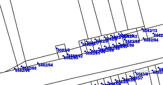 Parcela st. 5082/6 v KÚ Bzenec, Katastrální mapa