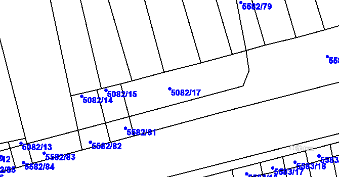 Parcela st. 5082/17 v KÚ Bzenec, Katastrální mapa