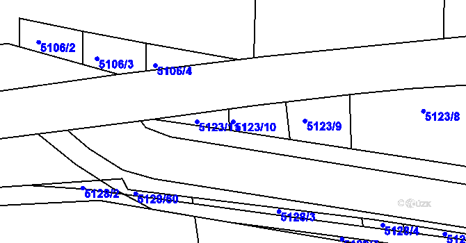 Parcela st. 5123/10 v KÚ Bzenec, Katastrální mapa