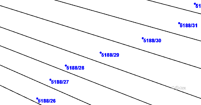 Parcela st. 5188/29 v KÚ Bzenec, Katastrální mapa