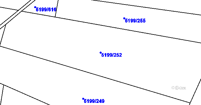 Parcela st. 5199/252 v KÚ Bzenec, Katastrální mapa