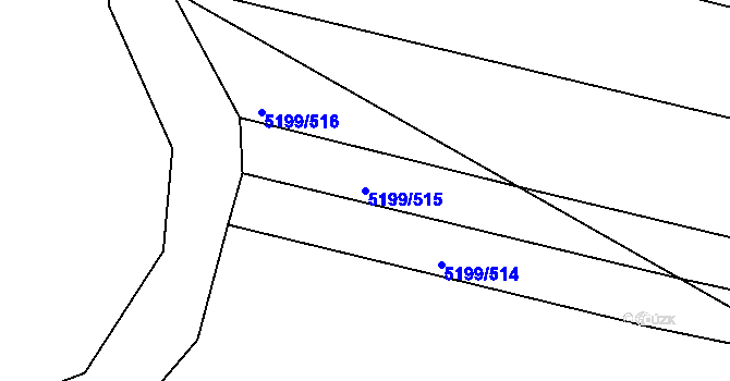 Parcela st. 5199/515 v KÚ Bzenec, Katastrální mapa