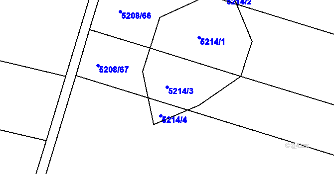 Parcela st. 5214/3 v KÚ Bzenec, Katastrální mapa