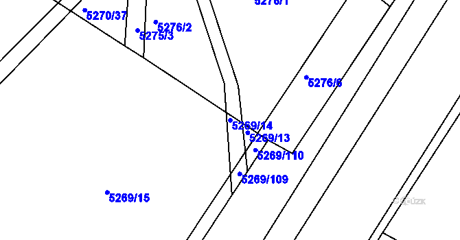 Parcela st. 5269/14 v KÚ Bzenec, Katastrální mapa