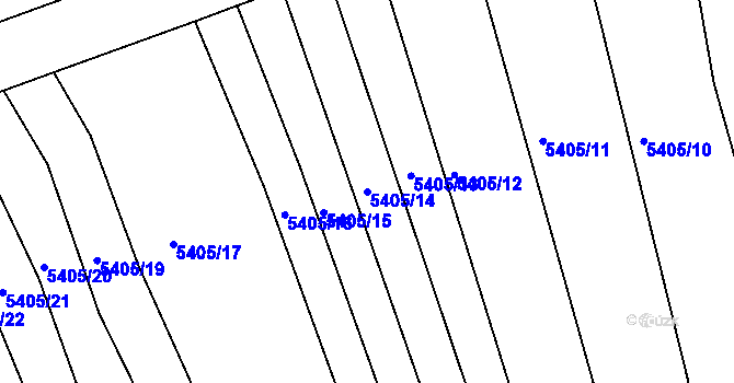 Parcela st. 5405/14 v KÚ Bzenec, Katastrální mapa