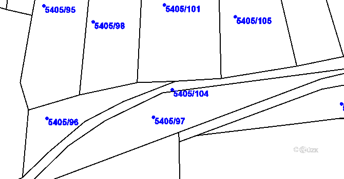 Parcela st. 5405/104 v KÚ Bzenec, Katastrální mapa