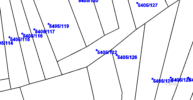 Parcela st. 5405/122 v KÚ Bzenec, Katastrální mapa