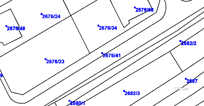 Parcela st. 2676/41 v KÚ Bzenec, Katastrální mapa