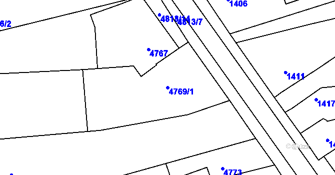 Parcela st. 4769/1 v KÚ Bzenec, Katastrální mapa