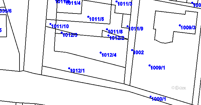 Parcela st. 1012/4 v KÚ Bzenec, Katastrální mapa