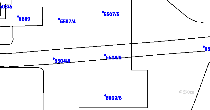 Parcela st. 5504/6 v KÚ Bzenec, Katastrální mapa