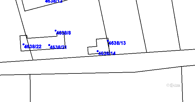 Parcela st. 4638/14 v KÚ Bzenec, Katastrální mapa