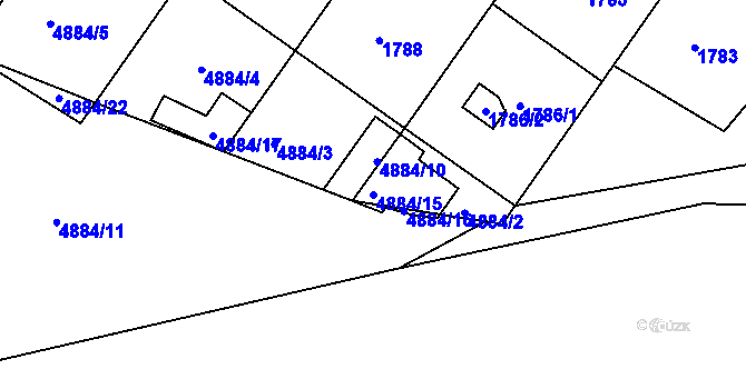 Parcela st. 4884/15 v KÚ Bzenec, Katastrální mapa