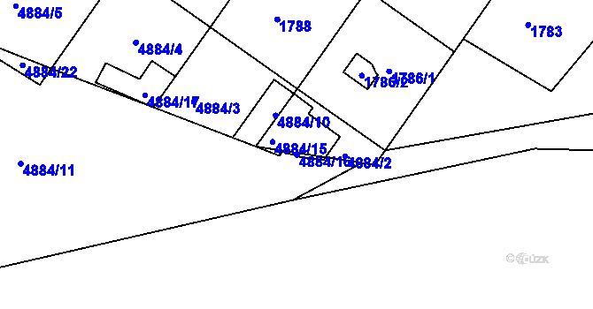 Parcela st. 4884/16 v KÚ Bzenec, Katastrální mapa