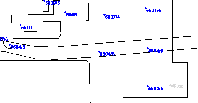 Parcela st. 5504/8 v KÚ Bzenec, Katastrální mapa