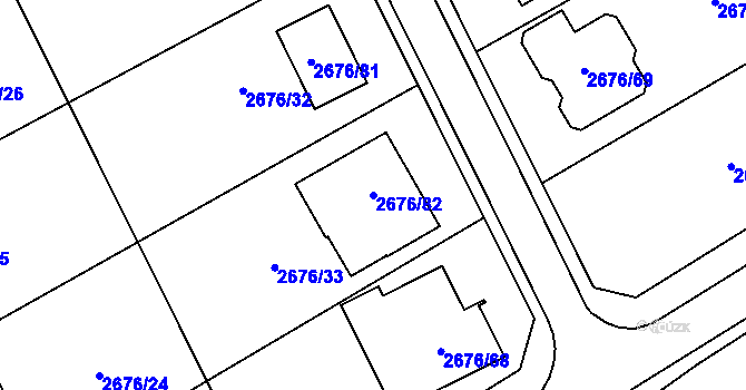 Parcela st. 2676/82 v KÚ Bzenec, Katastrální mapa