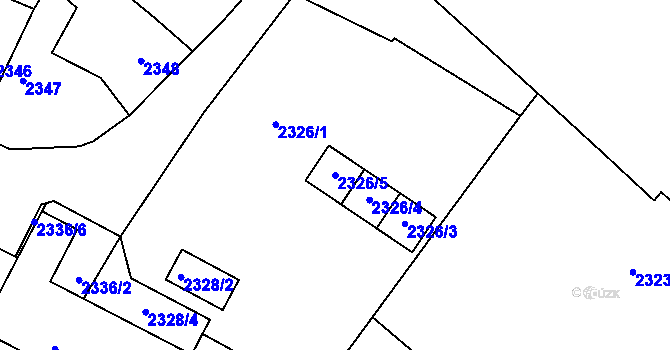 Parcela st. 2326/5 v KÚ Bzenec, Katastrální mapa
