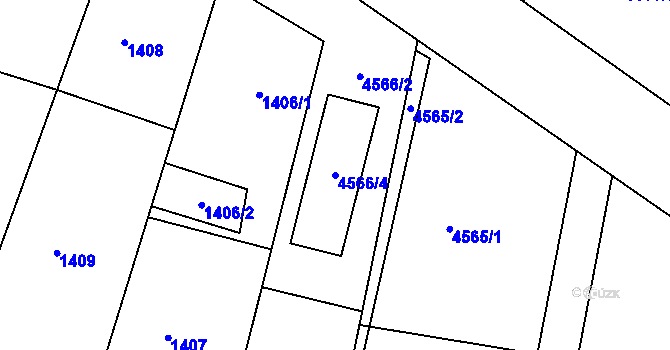 Parcela st. 4566/4 v KÚ Bzenec, Katastrální mapa