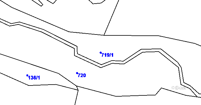 Parcela st. 719/1 v KÚ Bzová u Hořovic, Katastrální mapa