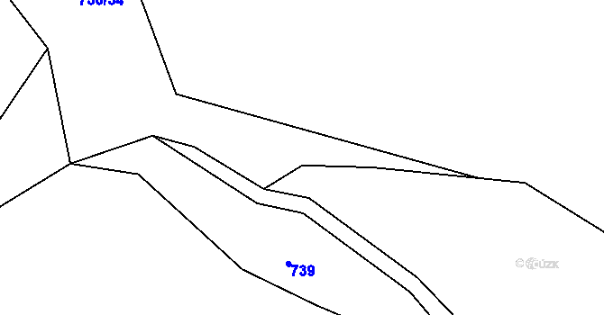 Parcela st. 750/11 v KÚ Bzová u Hořovic, Katastrální mapa