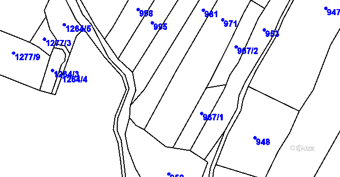 Parcela st. 983 v KÚ Bzová u Hořovic, Katastrální mapa