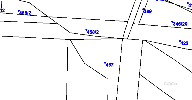 Parcela st. 498/7 v KÚ Bzová u Hořovic, Katastrální mapa