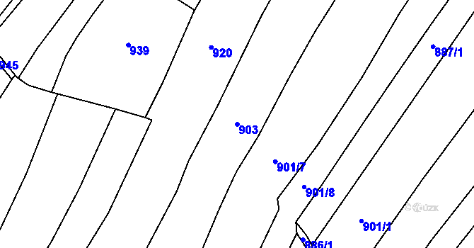 Parcela st. 903 v KÚ Bzová u Hořovic, Katastrální mapa
