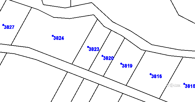 Parcela st. 2637/20 v KÚ Bzová u Uherského Brodu, Katastrální mapa