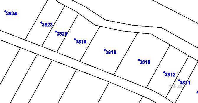 Parcela st. 2637/24 v KÚ Bzová u Uherského Brodu, Katastrální mapa
