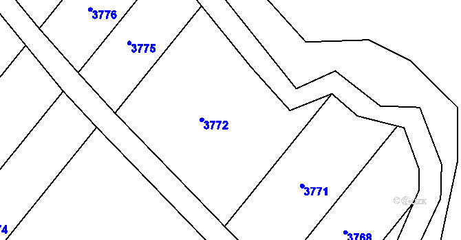 Parcela st. 2637/62 v KÚ Bzová u Uherského Brodu, Katastrální mapa