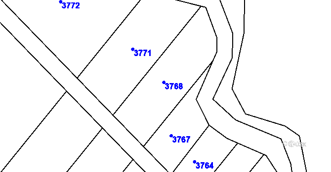 Parcela st. 2637/65 v KÚ Bzová u Uherského Brodu, Katastrální mapa