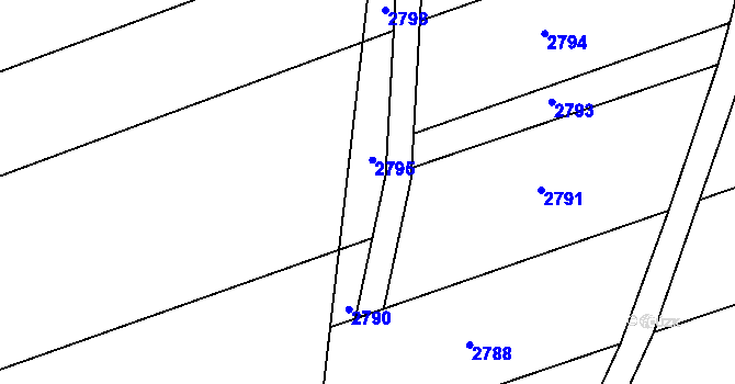 Parcela st. 2655/9 v KÚ Bzová u Uherského Brodu, Katastrální mapa